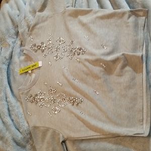 Heather grey comfy top with stones NWT